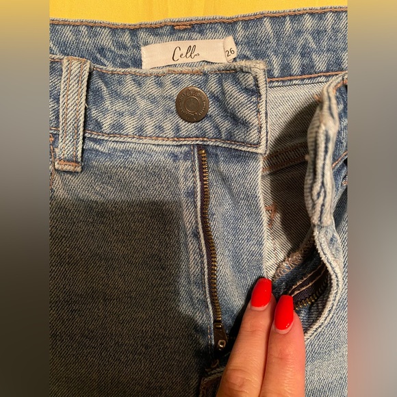 high waisted straight leg distressed jeans - Picture 6 of 6